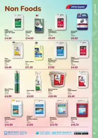 Bestway leaflet Page 79: Nilco h/d floor cleaner €9,49, Bactosol purple beerline cleaner €7,89