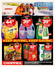 Choppies catalogue Page 1: Jungle Oats €32,99, Dettol Soap Assorted €10,99