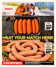 Choppies catalogue Page 17: Plain Smokies €39,99, WORS Seswa Flavor Wors €69,99