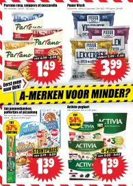 Dirk folder week 42 Pagina 10: Lekkerbek, visfriet of garnalen €3,99, Activia yoghurt Alle varianten. Pak 4 x 125 gram. €1,39
