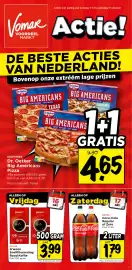 Vomar Voordeelmarkt folder week 42 Pagina 1: Dr. Oetker Big Americans Pizza €4,65, G'woon Snelfiltermaling Rood Koffie €3,99