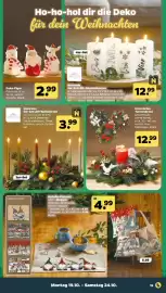 Netto Prospekt woche 43 Seite 23: Künstlicher Tannenkranz geschmückt €12,99, Dekorado 2er-Set LED-Spitzkerzen €3,99