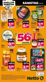 Netto Prospekt woche 43 Seite 42: Die Rostocker Kasseler Kammfleisch €6,99, Rama Margarine €0,99
