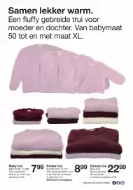 Zeeman folder Pagina 4: Samen lekker warm. Een fluffy gebreide trui voor moeder en dochter. Van babymaat 50 tot en met maat