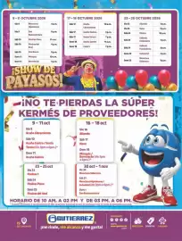 Folleto Super Gutiérrez semana 41 Página 10: 9-11 OCTUBRE 2026 17-18 OCTUBRE 2026 23-25 OCTUBRE 2026 Vie 9 Monclova 4 p.m