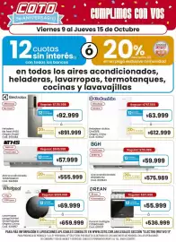 Catálogo Coto semana 41 Página 1: Drean - cocina €55.999,00, Electrolux - refrigerator €92.999,00