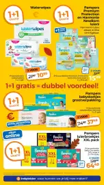 Trekpleister folder Pagina 10: Waterwipes €10,99, Pampers babydoekjes grootverpakking €37,49