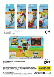 Catalogue Zeeman page 17: Hot wheels - coffret monster trucks €12,99, Hot wheels - circuit de course €8,99
