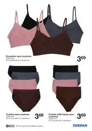 Catalogue Zeeman page 9: Brassière sans coutures €3,69, Culotte sans coutures €3,69