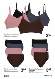 Catalogue Zeeman page 9: Brassière sans coutures €3,69, Culotte sans coutures €3,69