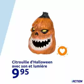 Catalogue Action page 2: Citrouille d'halloween avec son et lumière €9,95