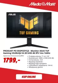 Media Markt gazetka Strona 7: Monitor ASUS TUF Gaming VG28UQL1A 28 UHD 4K IPS 1ms 144Hz €1.799,00