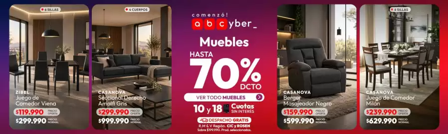 Catálogo Abc Página 7: Juego de comedor viena €199.990,00, Casanava €299.990,00