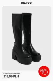 Cropp gazetka tydzień 41 Strona 3: Czarne wysokie kozaki Cropp €219,99