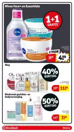 Kruidvat folder week 42 Pagina 14: Biodermal gezichts- en bodyverzorging €7,50, Olay €11,99