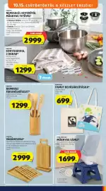 ALDI akciós újság hét 42 Oldal 43: Home Creation műanyag sámlí €1.699,00, Fairtrade pamut bevásárlótáska €699,00