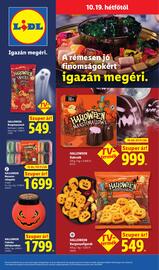 Lidl akciós újság hét 42 Oldal 66: Halloween macaron €1.699,00, Halloween cukorka €1.799,00