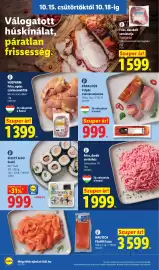 Lidl akciós újság hét 42 Oldal 4: Pápai hús csípős császársalonna €999,00, Sertéshús €1.999,00