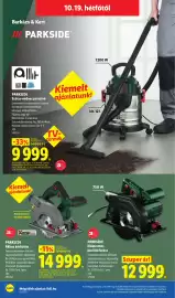 Lidl akciós újság hét 42 Oldal 48: Parkside akkus körfűrész €14.999,00, Parkside elektromos kézi körfűrész €12.999,00