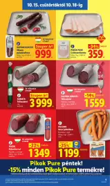 Lidl akciós újság hét 42 Oldal 5: Pikok pure csirkemellsonka €359,00, Hazánk kincsei téliszalámi €1.559,00