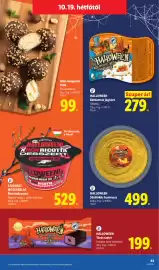 Lidl akciós újság hét 42 Oldal 63: Halloween sütőtökös hummusz €499,00, Szarvasi mozzarella ricottadesszert €529,00