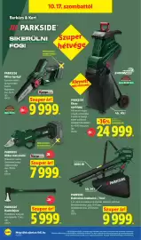 Lidl akciós újság hét 42 Oldal 16: Parkside elektromos lombszívó- / fúvó €9.999,00, Parkside akkus metszőolló €7.999,00
