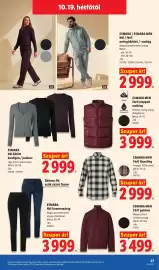 Lidl akciós újság hét 42 Oldal 27: Esmara men férfi pulóver €3.499,00, Esmara női farmernadrág €3.999,00