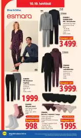 Lidl akciós újság hét 42 Oldal 28: Esmara női puha zokni €998,00, Esmara női polár szabadidőruha €3.999,00