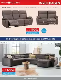 Woonsquare folder week 42 Pagina 6: Hoekbank Island €1.799,00, 3+3 zits Rosario €1.999,00