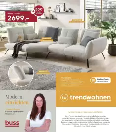Möbel Buss Prospekt Seite 6: 2999. -10% 2699.- + 50€* WAREN- GUTSCHEIN INKLUSIVE 2 Nierenkissen INKLUSIVE Schwenkrücken