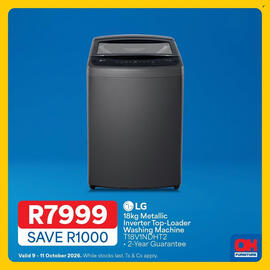 OK Furniture catalogue Page 6: LG 18kg Metallic Inverter Top-Loader Washing Machine €7.999,00