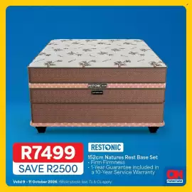 OK Furniture catalogue Page 5: 67 RESTONIC MARVELOUS NATURE'S REST R7499 SAVE R2500 RESTONIC 152cm Natures Rest Base Set •