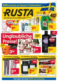 Rusta Prospekt woche 41 Seite 1: Pyjamahose aus Flanell €5,99, Snickers, Twix und Mars €3,69