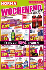 Norma Prospekt woche 43 Seite 15: GLÜCKSBLATT Küchentücher XXL €7,77, ABSOLUT. Vodka €10,88