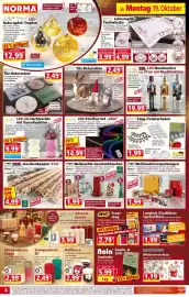 Norma Prospekt woche 43 Seite 4: I-GLOW XXL-LED-Nussknacker €19,99, Stumpenkerze 3D €2,49