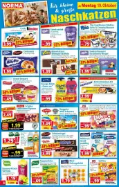 Norma Prospekt woche 43 Seite 8: Vita Bärenatzen/Wikinger Waffeln €1,39, MilkyWay Croissants €1,99