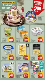 REWE Prospekt woche 42 Seite 17: Heinrichthaler Radeberger mit Bockshornklee €1,69, Golßener Veganer Eiersalat €0,99
