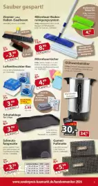 Sonderpreis Baumarkt Prospekt woche 42 Seite 5: Zimmer- oder Hallen-/Saalbesen €3,99, Gummi-Fußmatte €5,99