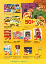 City Gross reklamblad Sida 8: Rimmat stekfläsk €37,95, Garant ishavsräkor med skal €89,95