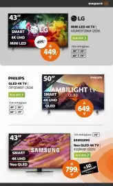 Expert folder week 42 Pagina 16: Philips QLED 4K TV | 50PQS8601 (2026) €649,00, Samsung Neo QLED 4K TV 43QN93F €799,00
