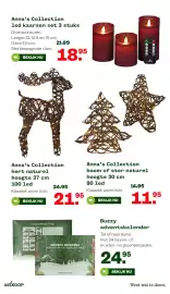 Welkoop folder week 42 Pagina 14: Anna's Collection led kaarsen set 3 stuks €18,95, Anna's Collection hert naturel €21,00