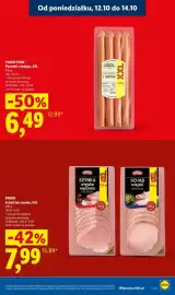Lidl gazetka tydzień 42 Strona 13: Szynka wiejska wędzona XXL Pikok €7,99, Parówki z indyka XXL Pikok Pure €6,49