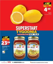 Topaz gazetka tydzień 42 Strona 2: Miód wielokwiatowy Sądecki Bartnik €23,99, Cytryny €4,49