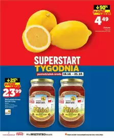Topaz gazetka tydzień 42 Strona 2: Miód wielokwiatowy Sądecki Bartnik €23,99, Cytryny €4,49