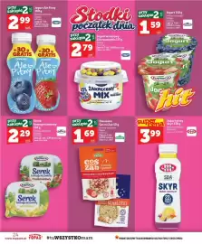Topaz gazetka tydzień 42 Strona 24: Owsianka Coś na Ząb z truskawkami Kupiec €1,69, Jogurt pitny Skyr Mlekovita €3,99