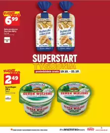 Topaz gazetka tydzień 42 Strona 3: Serek wiejski Piątnica €2,49, Bułeczki mleczne Dan Cake €6,99