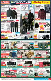 Norma Prospekt woche 43 Seite 3: Kraftwerkzeuge Ratschen-Set €8,99, Gartenabfallsack 3er-Set €8,99