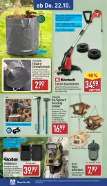 Aldi Nord Prospekt woche 43 Seite 20: Einhell Elektro-Rasentrimmer €34,99, GARDENLINE Faltbarer Gartenabfallsack €2,99