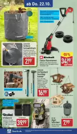 Aldi Nord Prospekt woche 43 Seite 20: Einhell Elektro-Rasentrimmer €34,99, GARDENLINE Faltbarer Gartenabfallsack €2,99