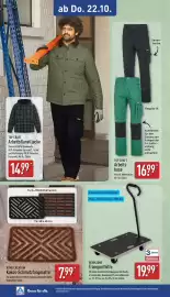 Aldi Nord Prospekt woche 43 Seite 22: WORKZONE Transporthilfe €19,99, HOME CREATION Kokos-Schmutzfangmatte €7,99